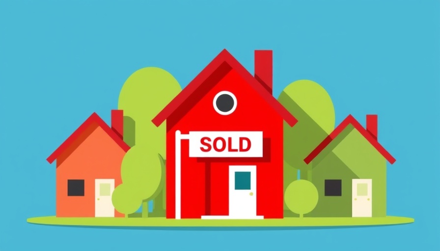 Stylized sold sign and house illustration, focus on purchasing timing.