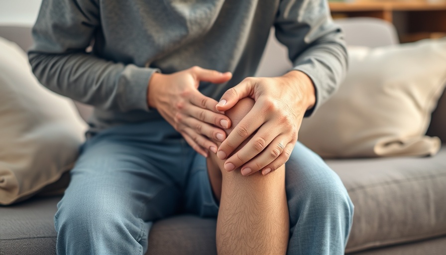 Mature person seeking pain relief for arthritis, indoor setting.