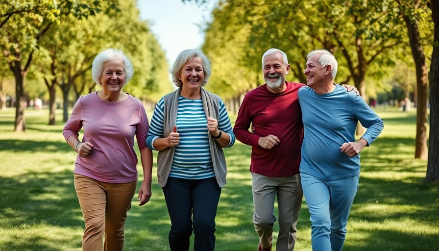 Active seniors enjoying heart health management through walking.