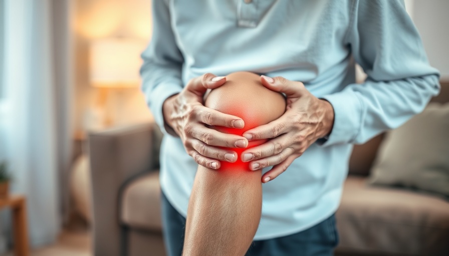 Knee osteoarthritis pain highlighted to illustrate therapy effects.