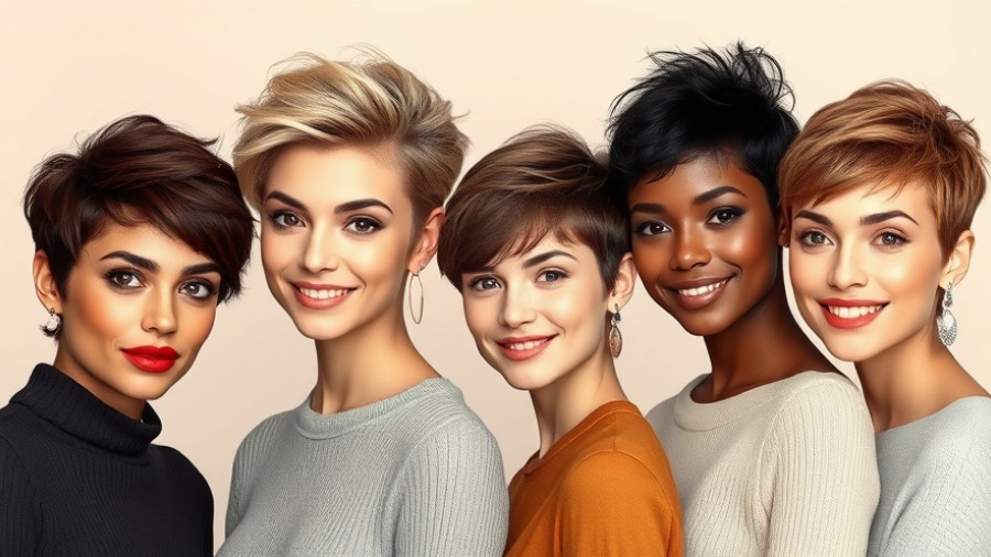 Trendy pixie haircuts showcasing popularity in 2025, diverse styles.
