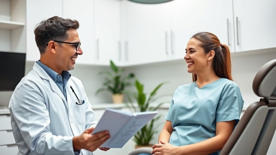 Collaborative dental care strategies discussion between dentist and patient.