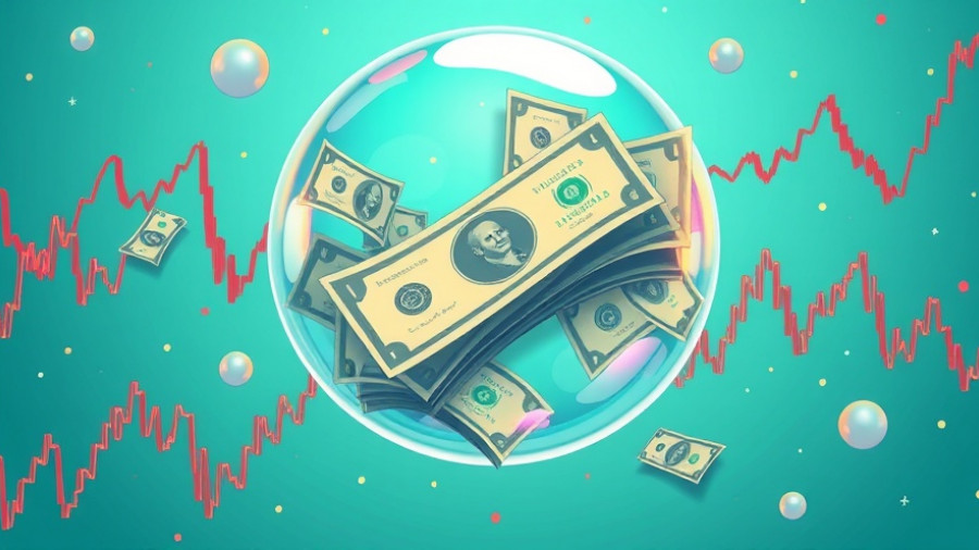 Colorful art showing money in a bubble with market graphs, everything bubble.