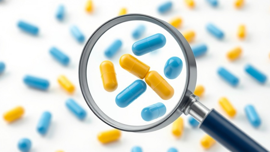 Magnifying glass inspecting capsules for IPC toolkit use.