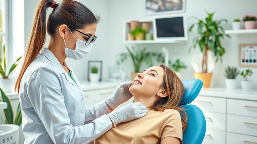 Dental hygienist examines patient, modern clinic, dental hygiene career