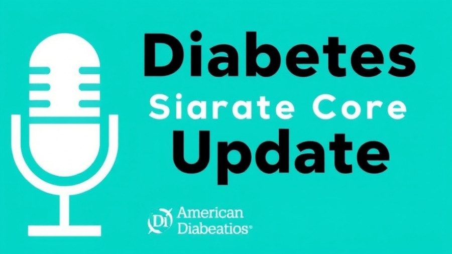 Diabetes Core Update cover with microphone and ADA logo, modern design