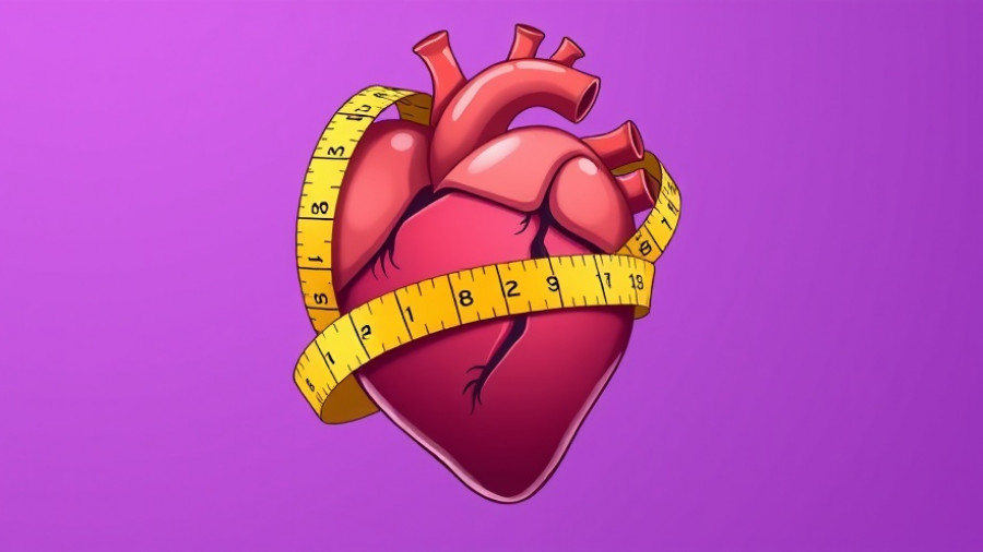 Thrifty gene hypothesis: Heart with measuring tape and DNA