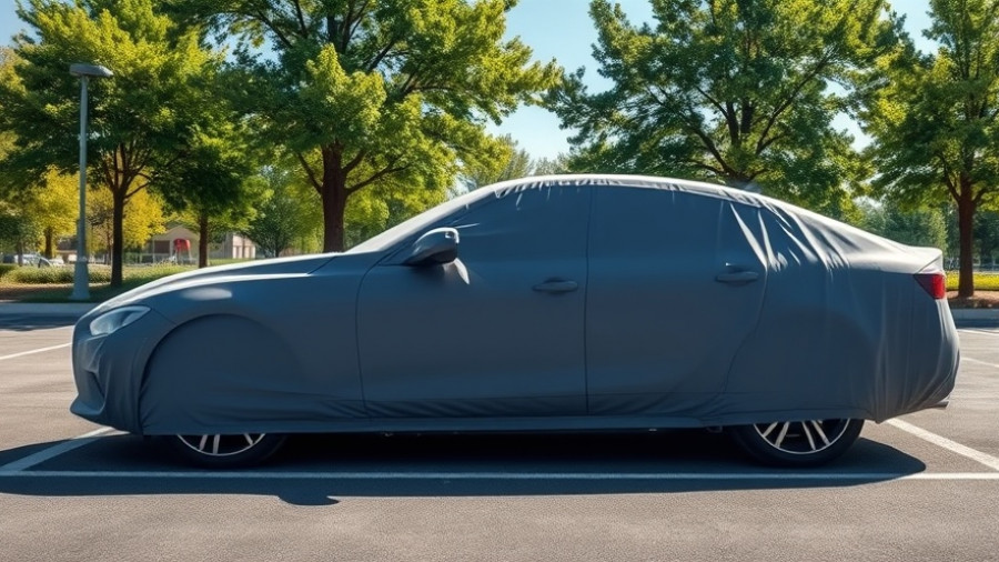 Covered car in parking lot to protect your vehicle outdoors