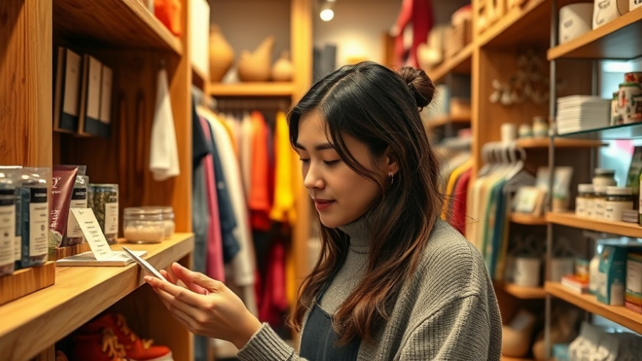 Young woman reviewing products in boutique, showcasing small business strategies.