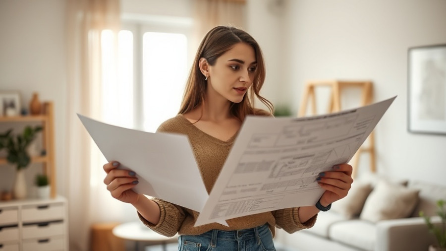 Young woman discussing remodeling plans in a modern apartment
