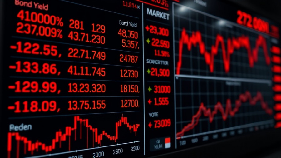 Digital financial screen with 20-year Treasury auction rates and market data.