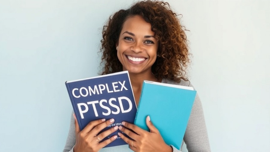 Understanding complex PTSD with woman holding book.