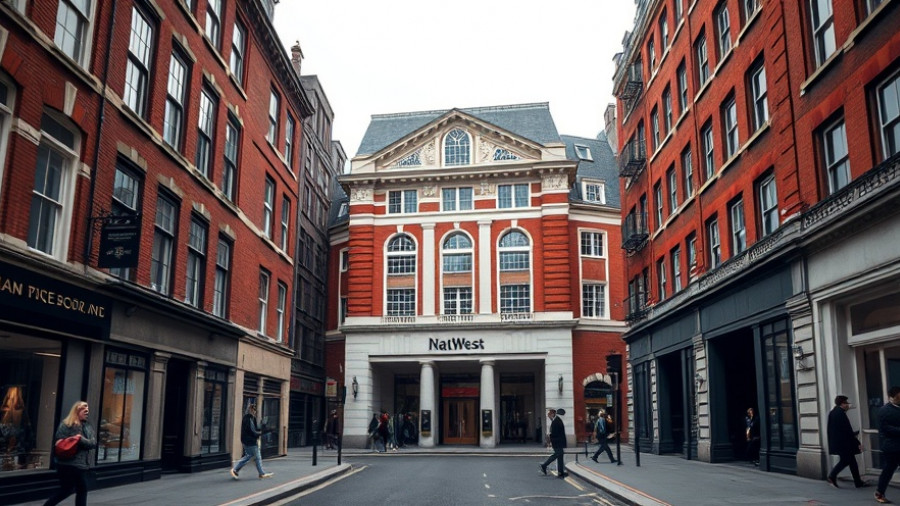 NatWest bank on a busy street, discussing profit rise impact.