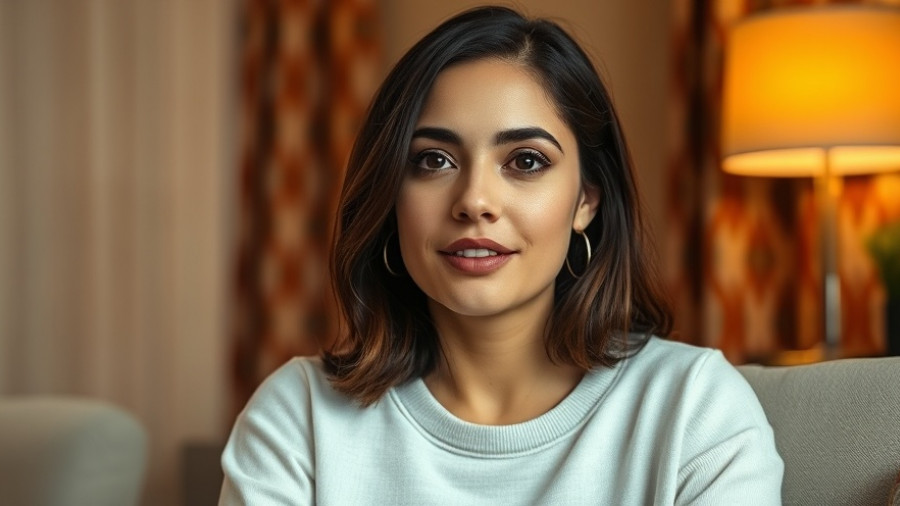 Young woman discusses diabetes management indoors with warm lighting.