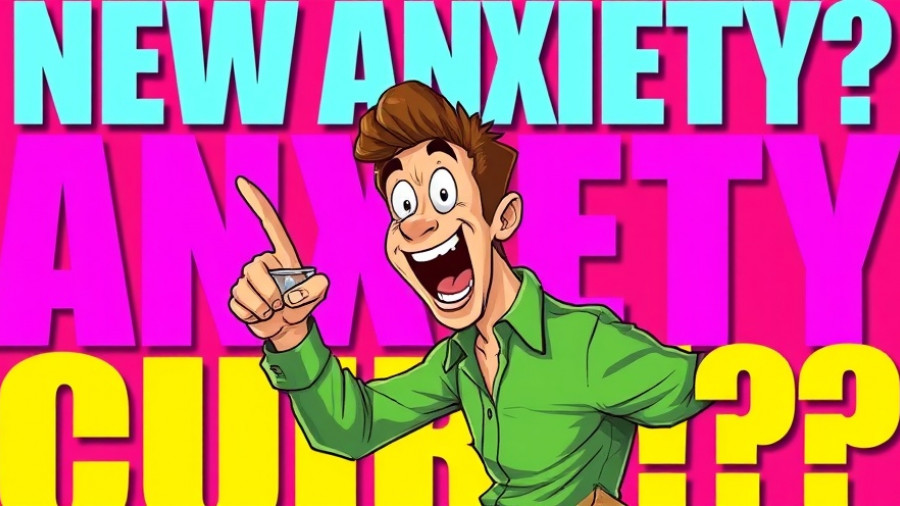 Dog anxiety treatment concept with excited man and text.