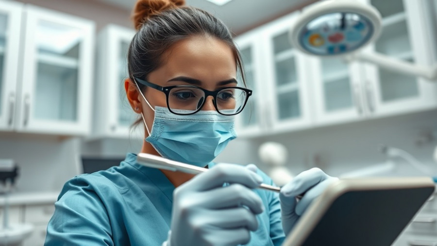 Dental hygienist emphasizes routine for good teeth in a clinic.