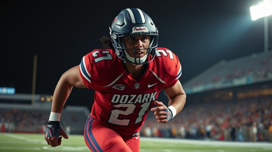 Ozark athlete displaying resilience on the field.