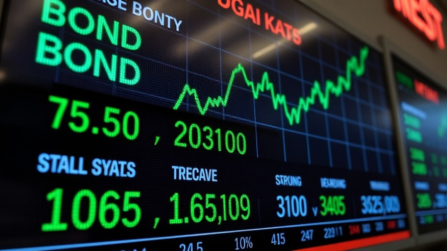 Financial market update showcasing the impact of treasury auctions on bonds with graphical trends.