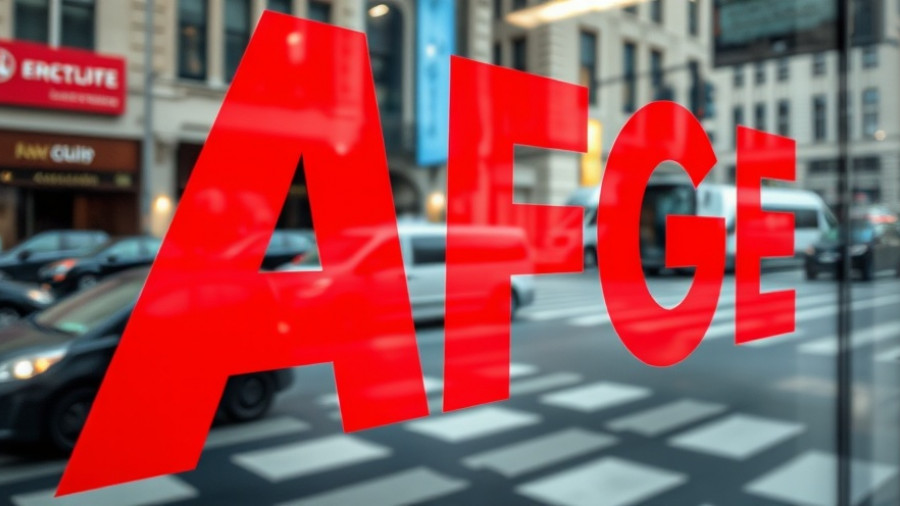 Close-up of AFGE logo reflects street, illustrating government shutdown impacts on federal workers.