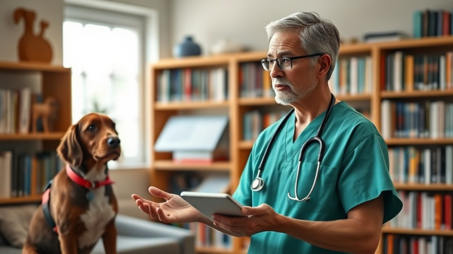 Veterinarian explaining natural dog sedation, highlighting holistic pet care.