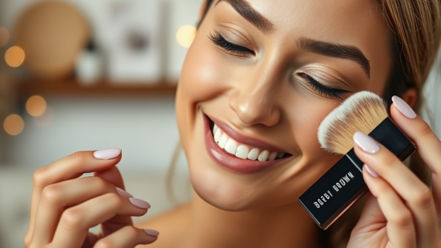 Woman applying Bobbi Brown Vitamin Face Base moisturizer and primer.