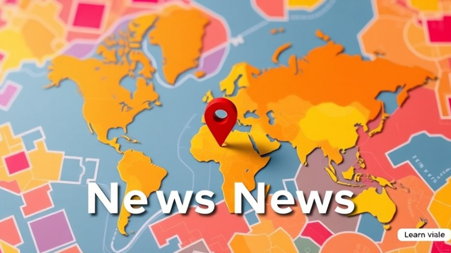 Colorful map with red pin, vibrant Lucknow News design, abstract layout.