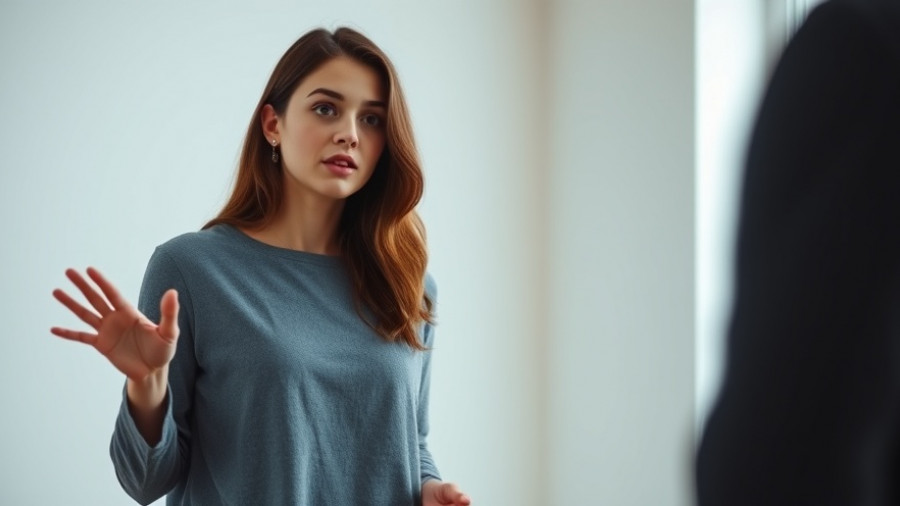 Woman explaining bathroom renovation essentials in a bright room.