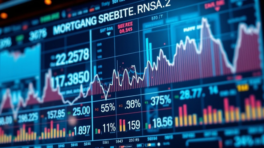 Financial graph showing mortgage rates trends with data visualization.