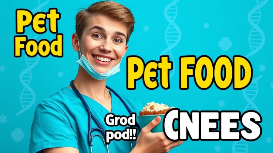 Link Between Diet and Your Pet’s Genes concept with vibrant text and visuals.