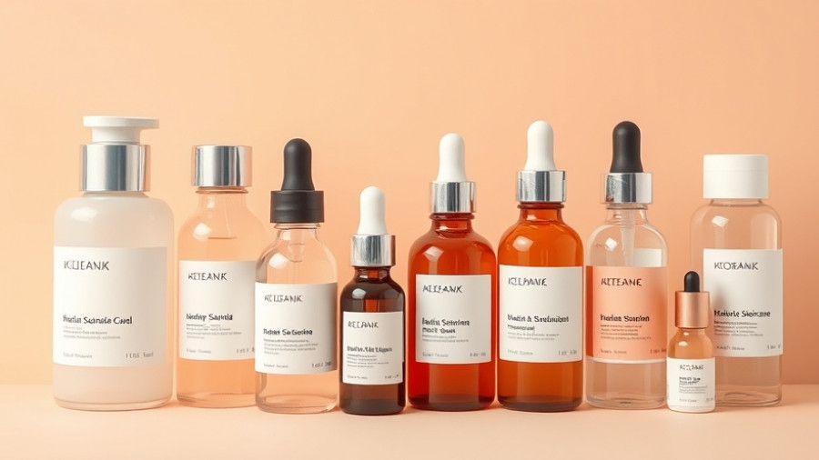 Best Korean serums arranged against a peach background.