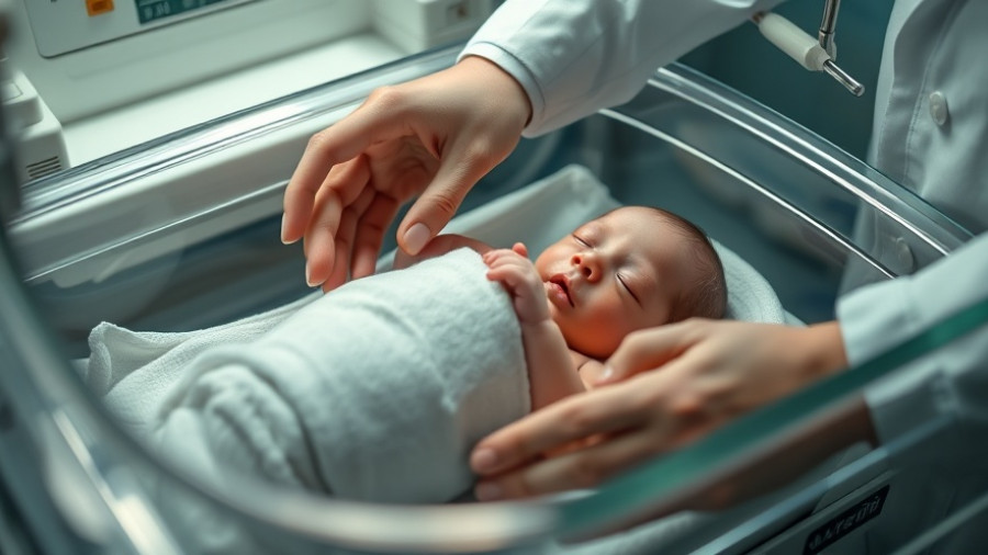 Newborn in incubator with care, related to Autologous Umbilical Cord Blood Cells.