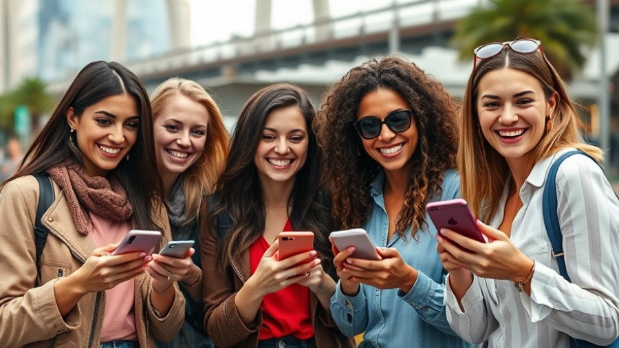 Women guessing celebrity smiles outdoors, vibrant urban setting