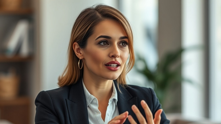 Confident woman discussing Nursing vs Dental Hygiene Career indoors.