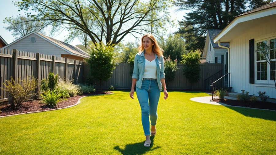 Successful house flipping exploration in a sunny backyard.