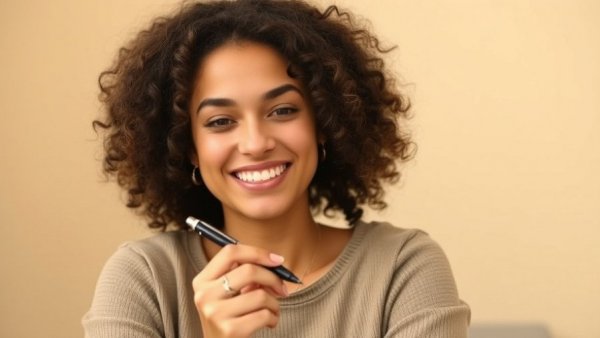 Casual woman discussing nightmares anxiety therapy with a warm smile.