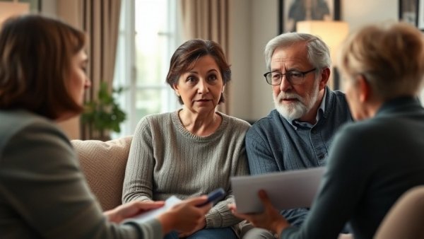 Older couple discussing retirement bucket strategy with advisor.