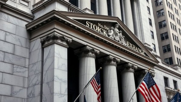 New York Stock Exchange facade with Wall Street sign symbolizes tech stock sell-off.