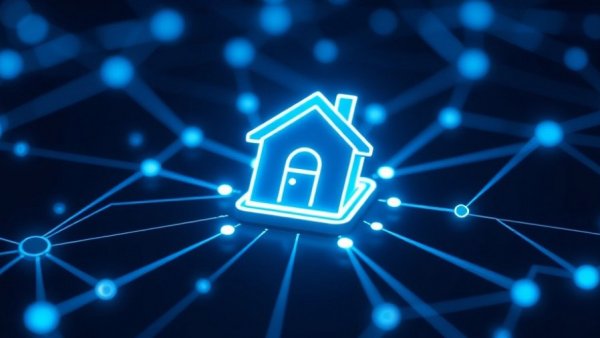 Futuristic illustration of AI processing borrower experience network.