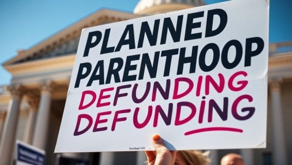 Protest sign advocating against taxpayer funding for Planned Parenthood.