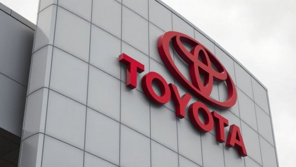 Toyota logo on dealership building amid vehicle recall.
