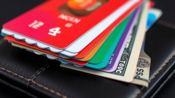 Colorful credit cards displayed on a wallet, signifying elder financial abuse prevention.