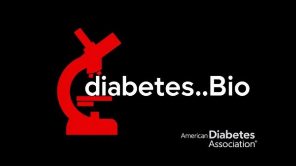 Diabetes genetic clusters research graphic with microscope silhouette.