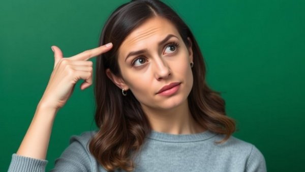 Woman explaining 3 levels of trauma in nervous system with a contemplative pose.
