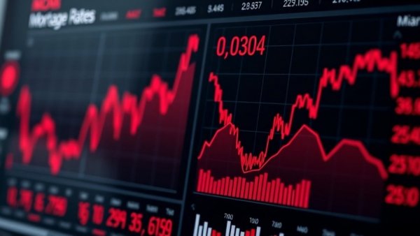 Mortgage rates rise gently, detailed financial dashboard display.