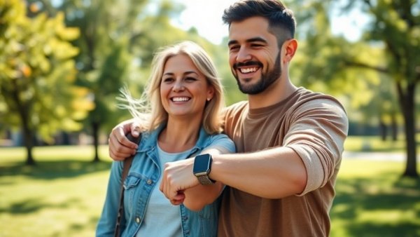 Relaxed couple embracing outdoors highlighting everyday biohacking for sleep apnoea.