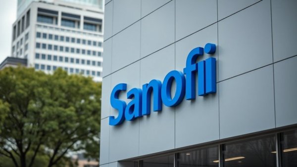 Sanofi building facade with logo, related to Tetraxim vaccine approval.