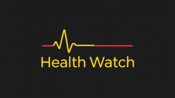 Minimalist Health Watch logo with heartbeat line.