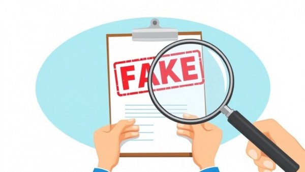 Illustration of counterfeit medicines document with 'FAKE' label.