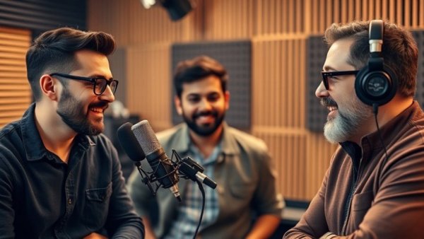 Podcast discussing eye floaters treatments with three hosts.