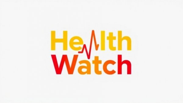 Health Watch logo with heartbeat line, vibrant on white.